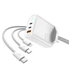 BRAVE 65W GAN FAST CHARGER BTC-35 | WITH USB-C TO USB-C & LIGHTNING CABLE